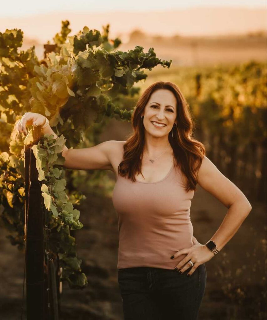 Heather Piazza Personal Brand Coach in the vineyards